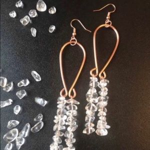 New, Handmade Quartz Dangle Earrings
